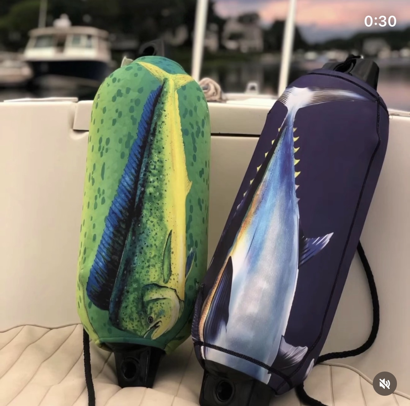 Custom branded boat fender cover set