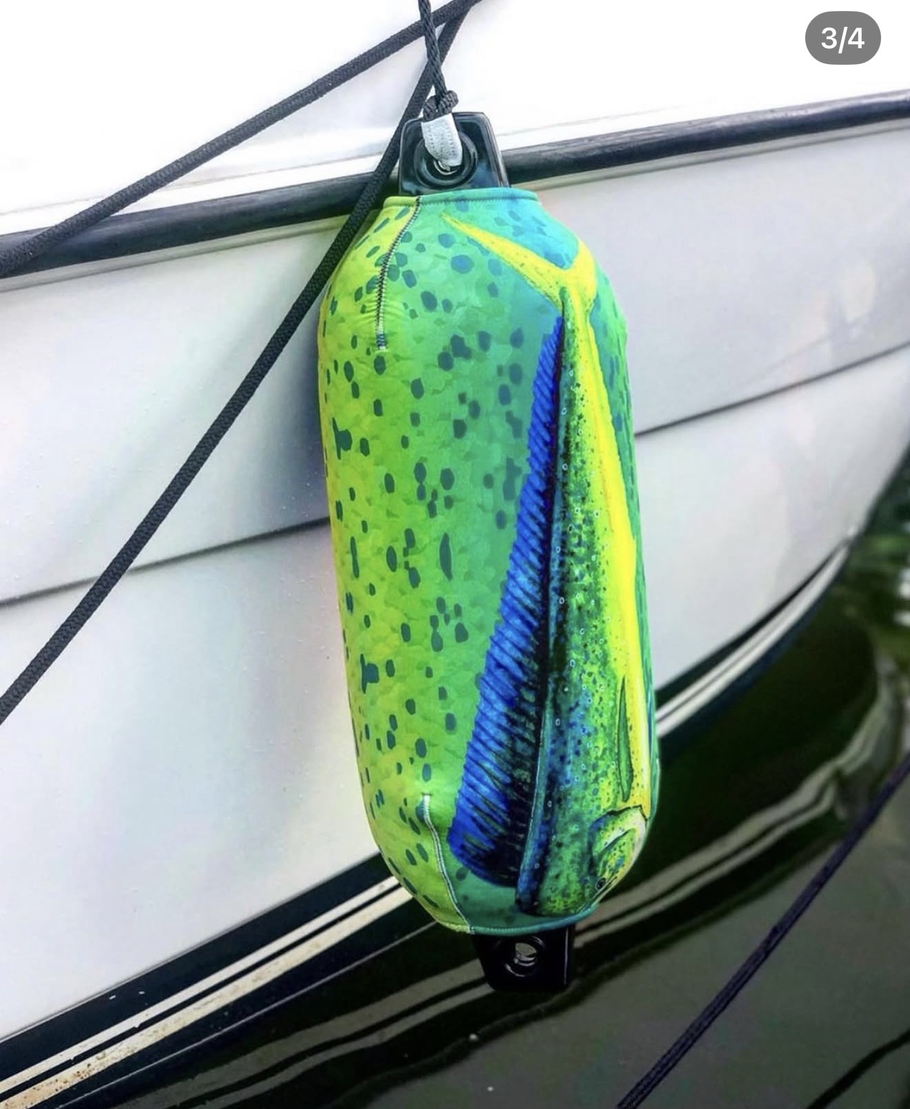 Premium black neoprene boat fender covers