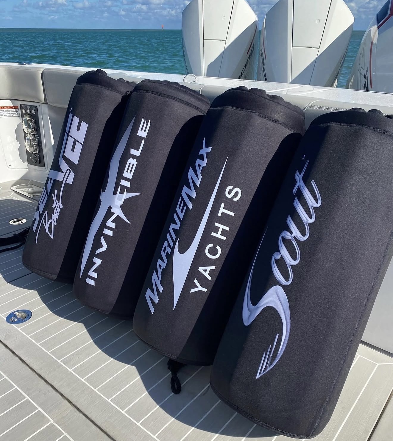SeaVee, Invincible, MarineMax, Scout group custom FenderSox